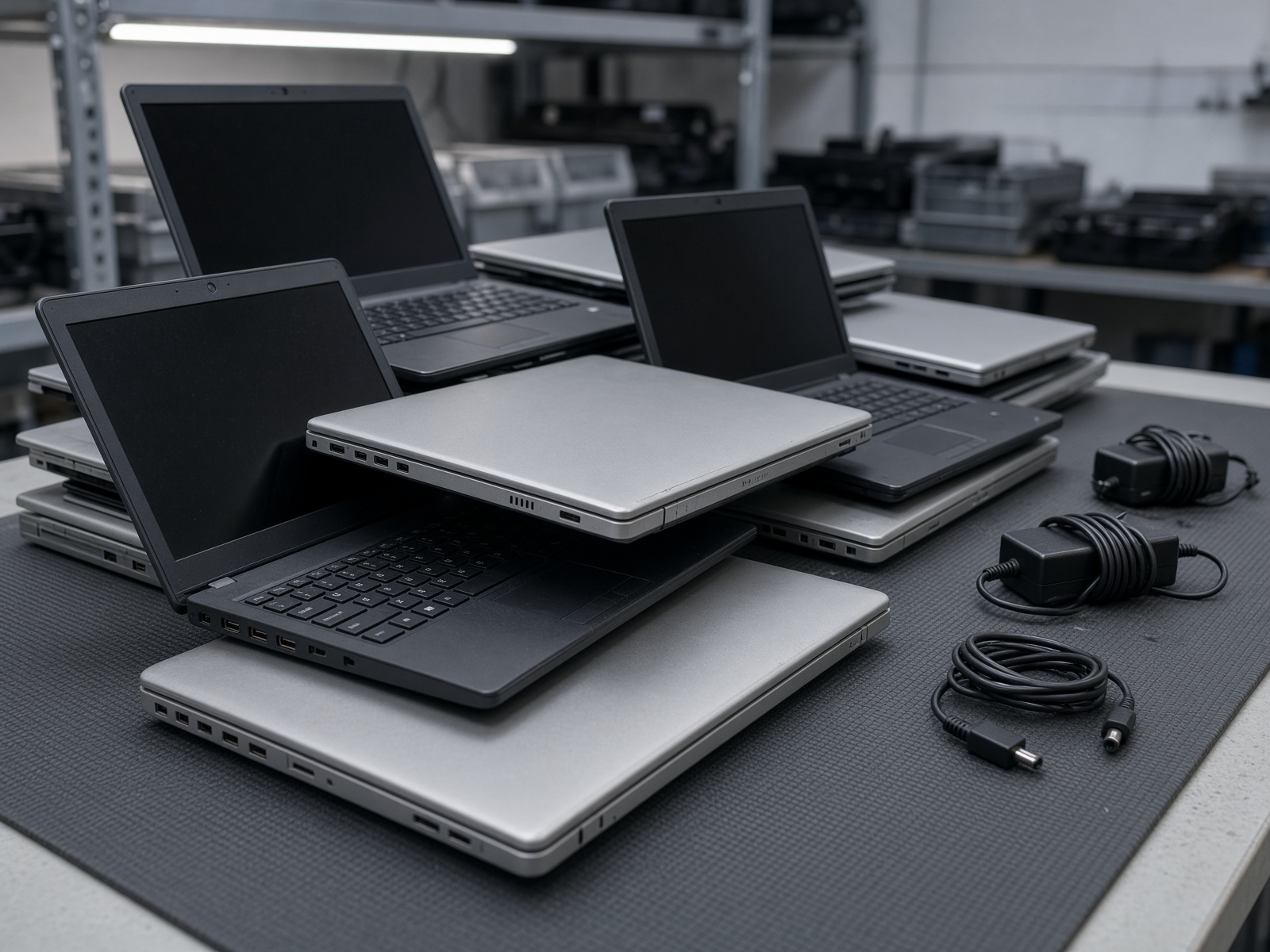 Corporate laptops inventoried for wipe, reuse or WEEE routing